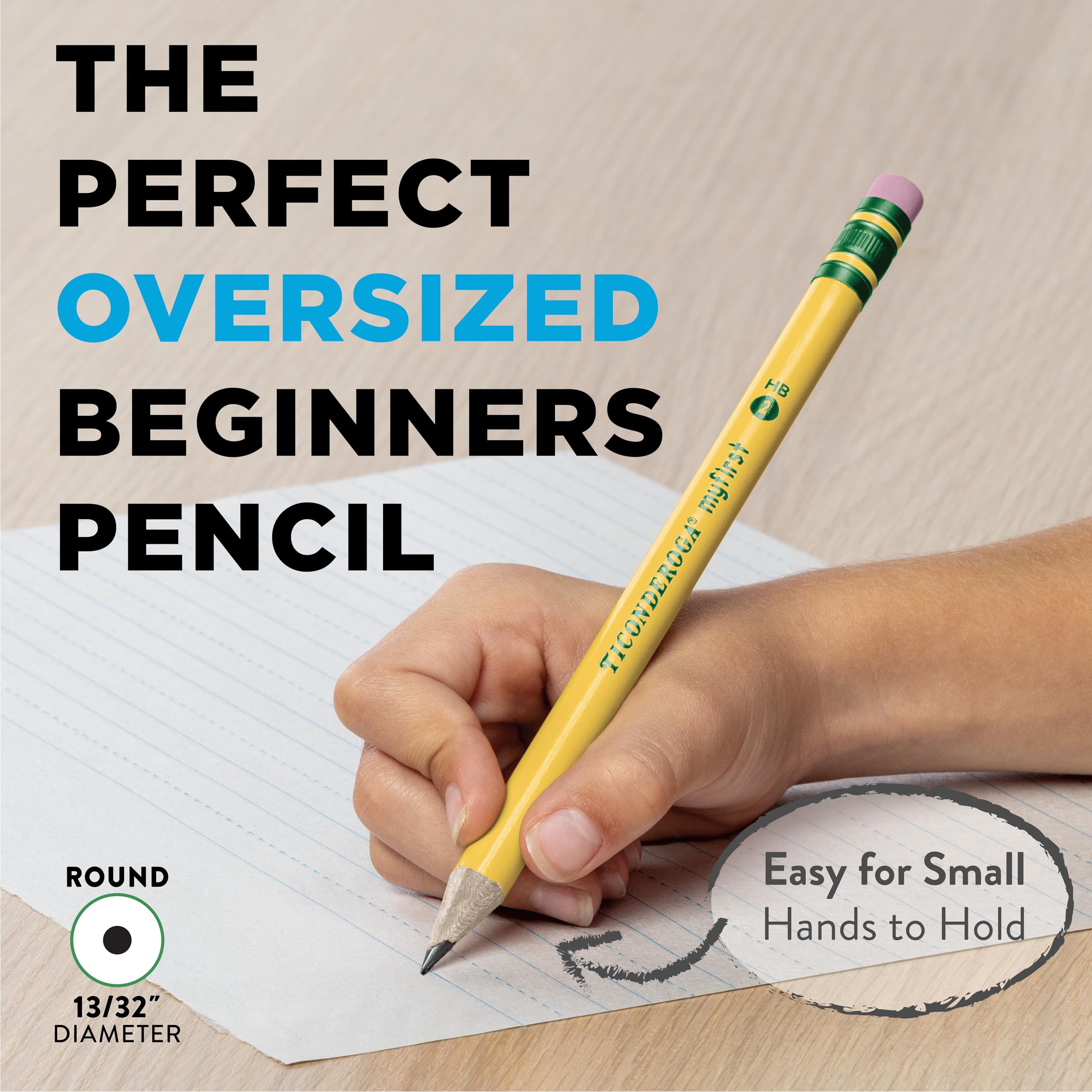 Ticonderoga® Beginners' Elementary Pencils, With Eraser, #2 Lead, Yellow Barrel, Pack Of 12 - Image 3