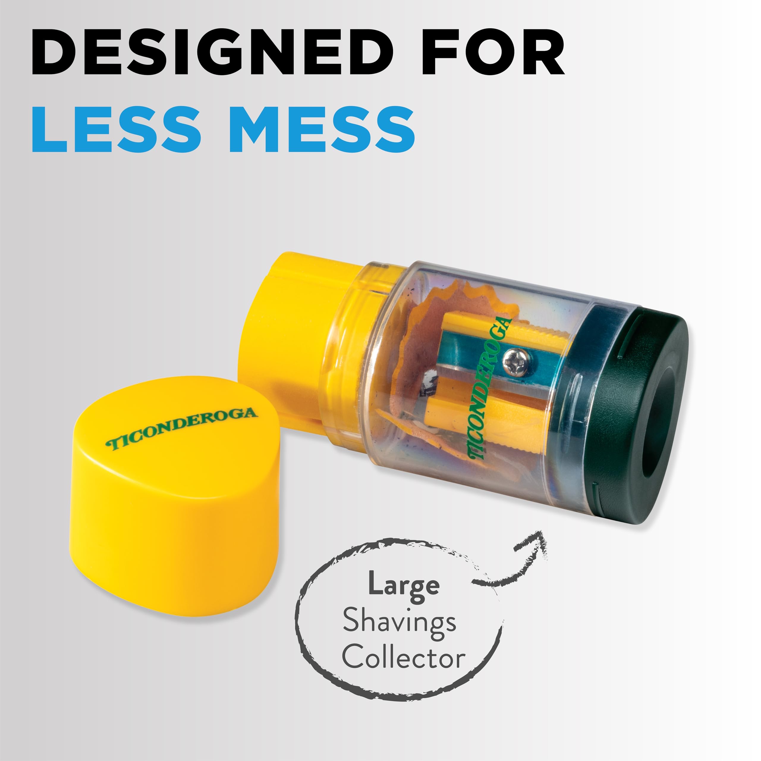Ticonderoga Duo 2-in-1 Pencil Sharpener & Eraser, Yellow, 6 Count - Image 5
