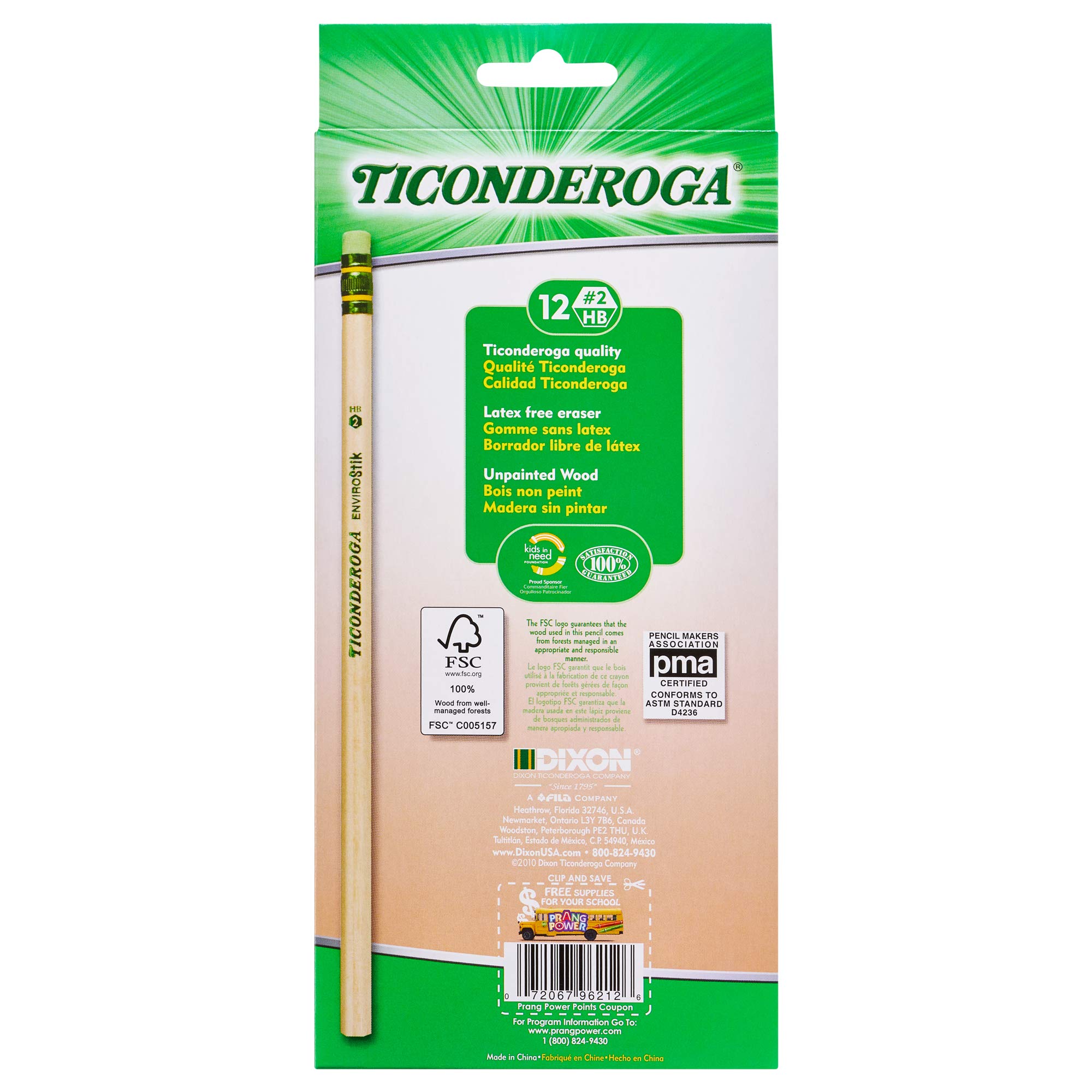 Ticonderoga EnviroStik, No. 2 Soft, Six 12-Count Hang Tab Boxes, Total 72 Pencils, (Wood-Cased Black Writing), Made from Recycled Content, 100% Recyclable (96212) - Image 3