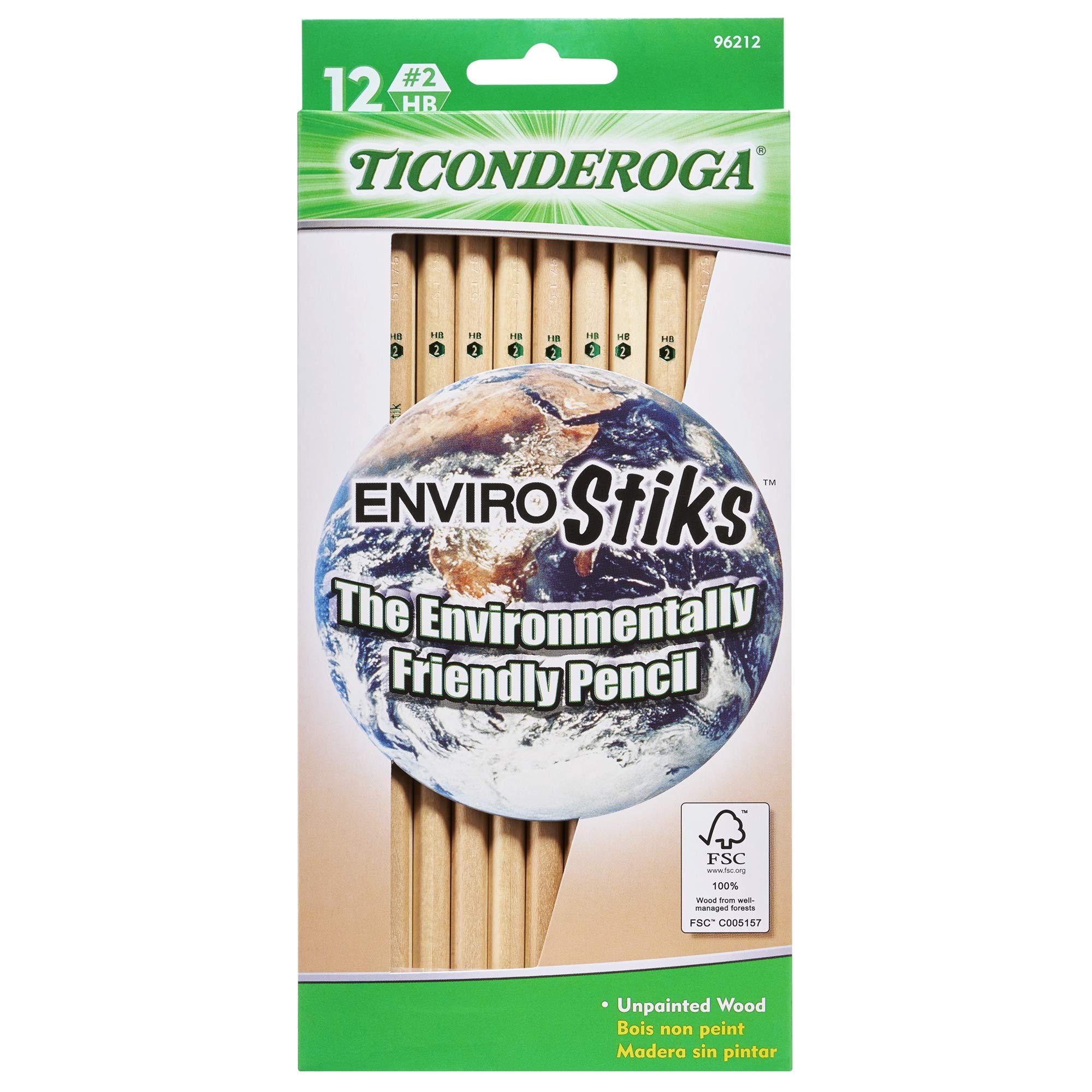 Ticonderoga EnviroStik, No. 2 Soft, Six 12-Count Hang Tab Boxes, Total 72 Pencils, (Wood-Cased Black Writing), Made from Recycled Content, 100% Recyclable (96212) - Image 4