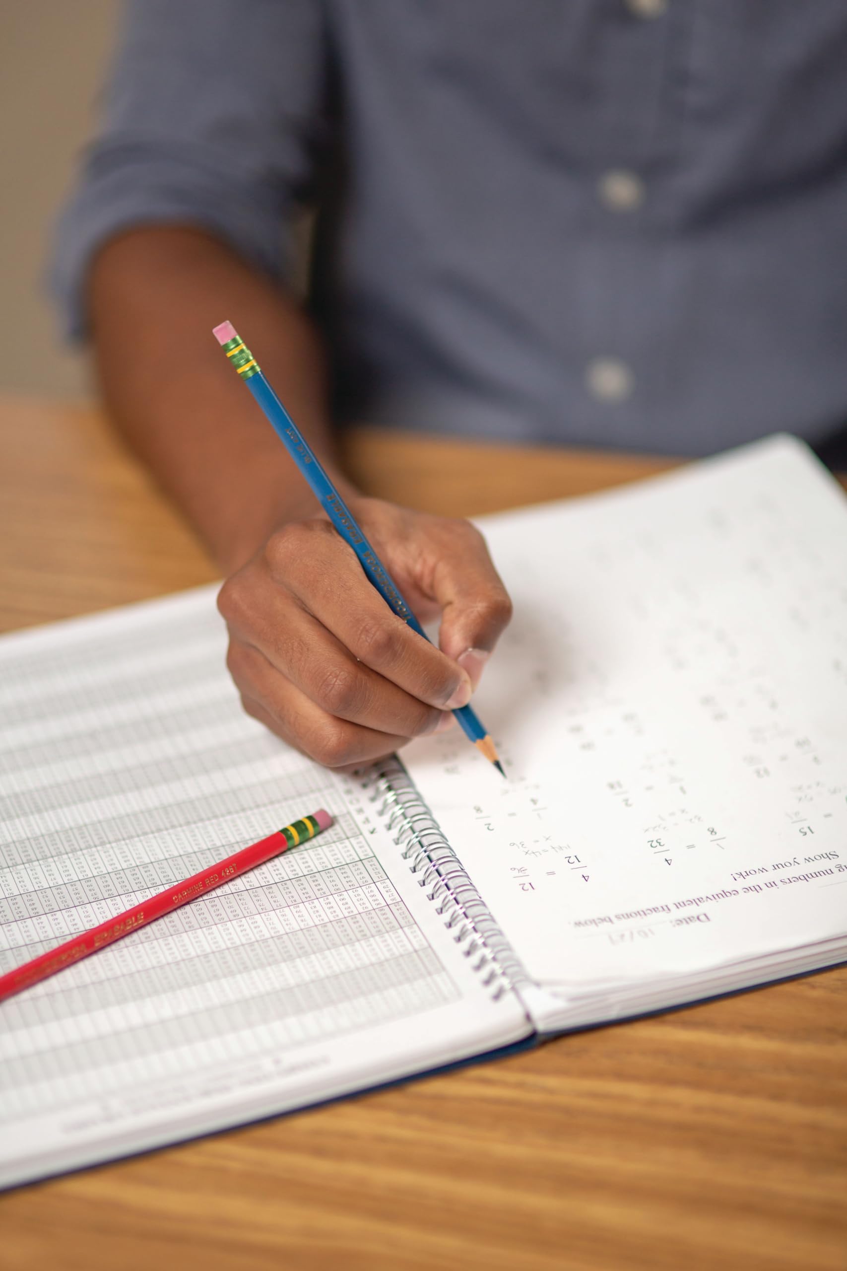 TICONDEROGA Erasable Checking Pencils, Pre-Sharpened with Eraser, Red, Pack of 2 (13901) - Image 6