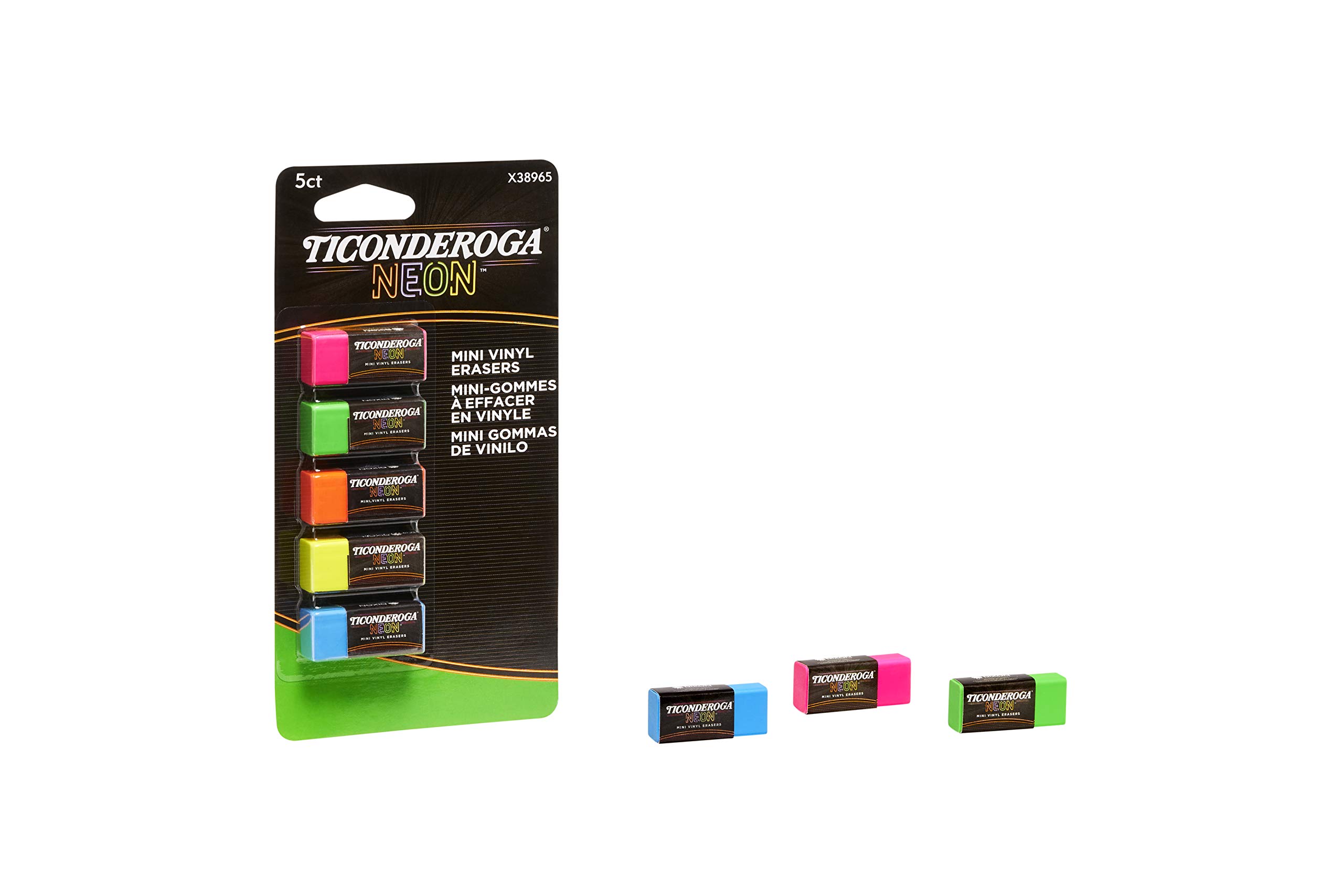 Ticonderoga Erasers, Neon, 5 Count, 6 Packs (X38965) - Image 4