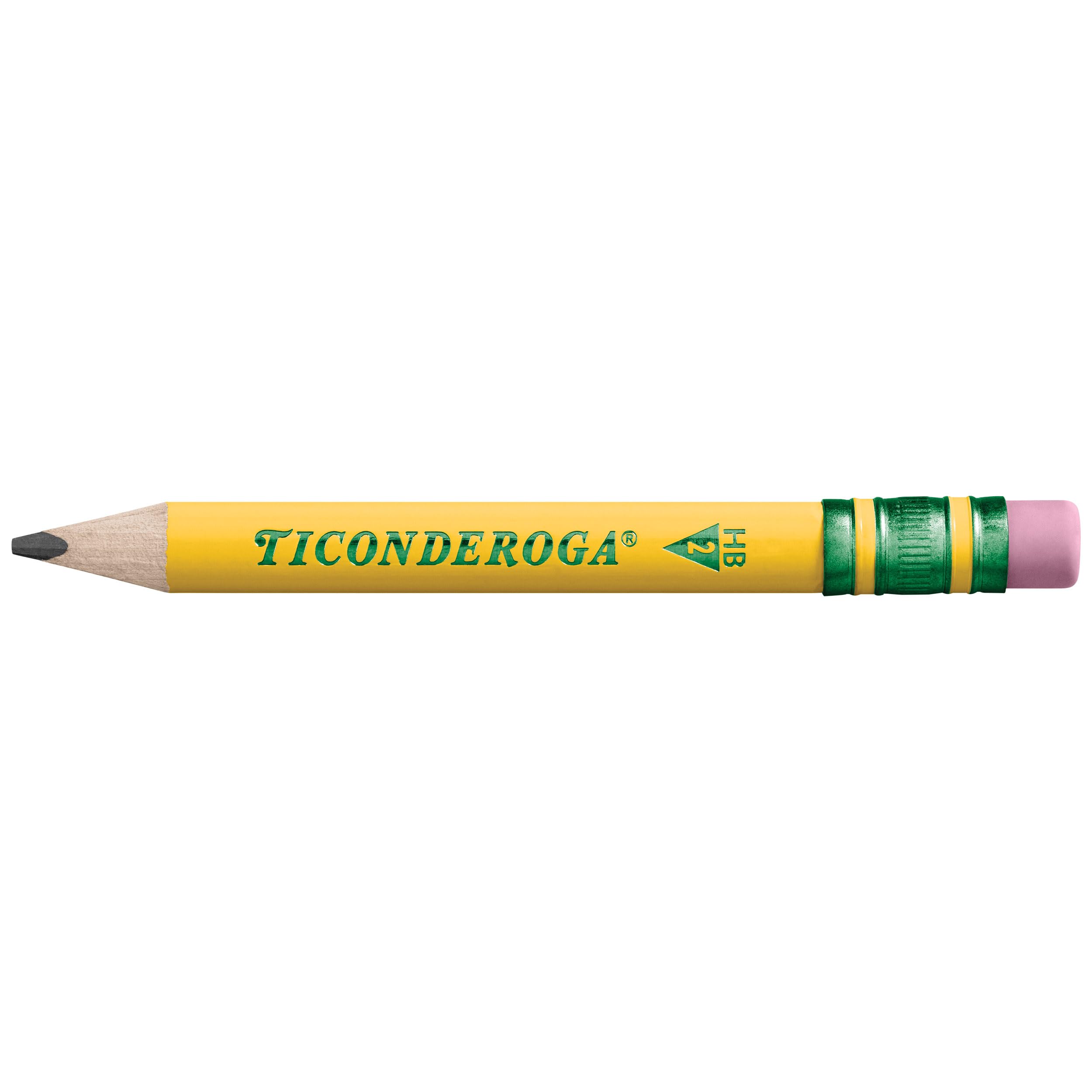 Ticonderoga My First Half-Size Wooden Pencils, Large Triangle-Barrel Pre-Sharpened #2 (HB) Short 4.5" Yellow Pencils with Erasers, Yellow, 12/Pack - Image 3