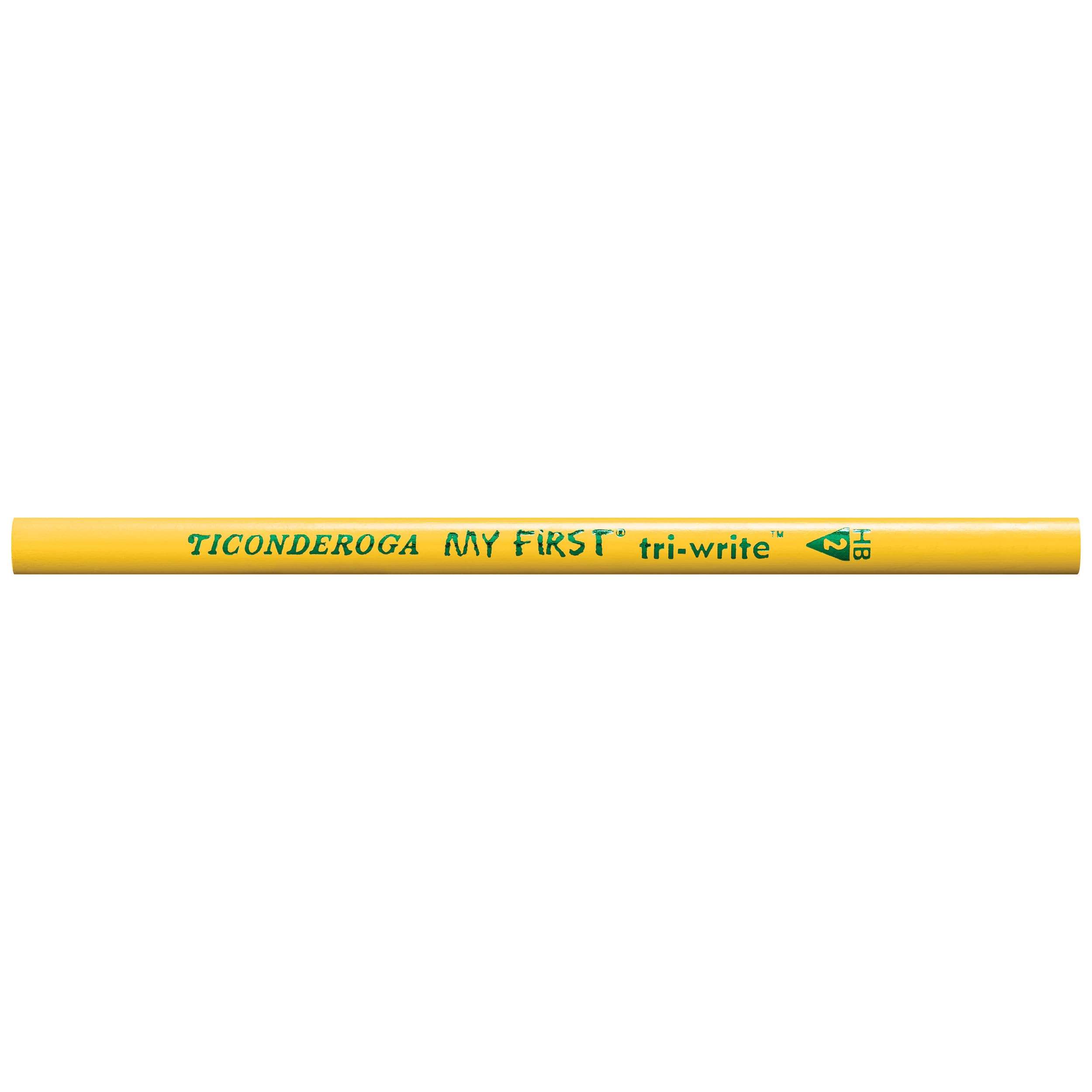 Ticonderoga My First Tri-Write Wood-Cased Pencils, Unsharpened, 2 HB Soft, Without Erasers, Yellow, 36 Count - Image 3