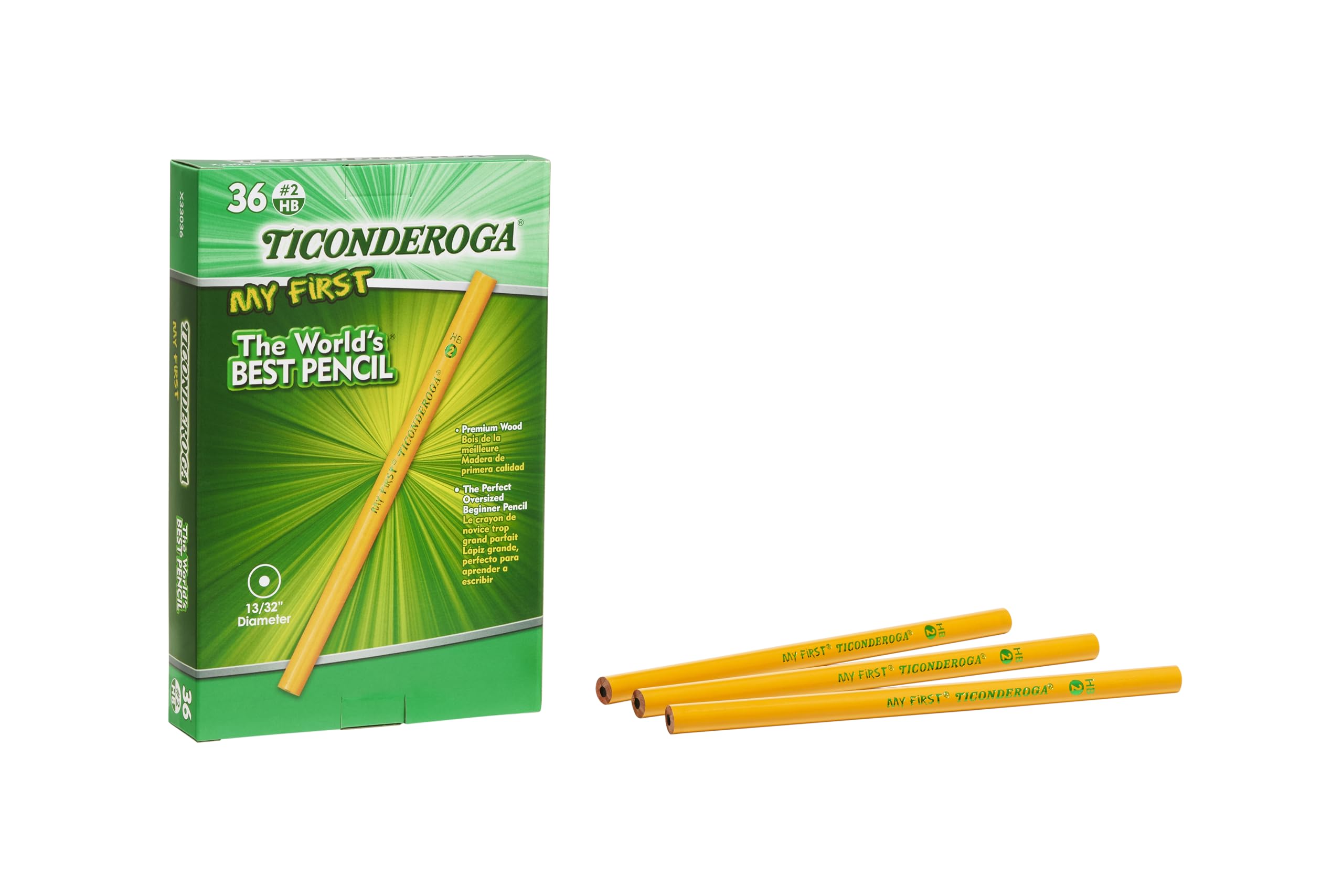 Ticonderoga My First Wood-Cased Pencils , #2 HB Soft, Without Eraser, Yellow, 36 Count (X33036) - Image 3