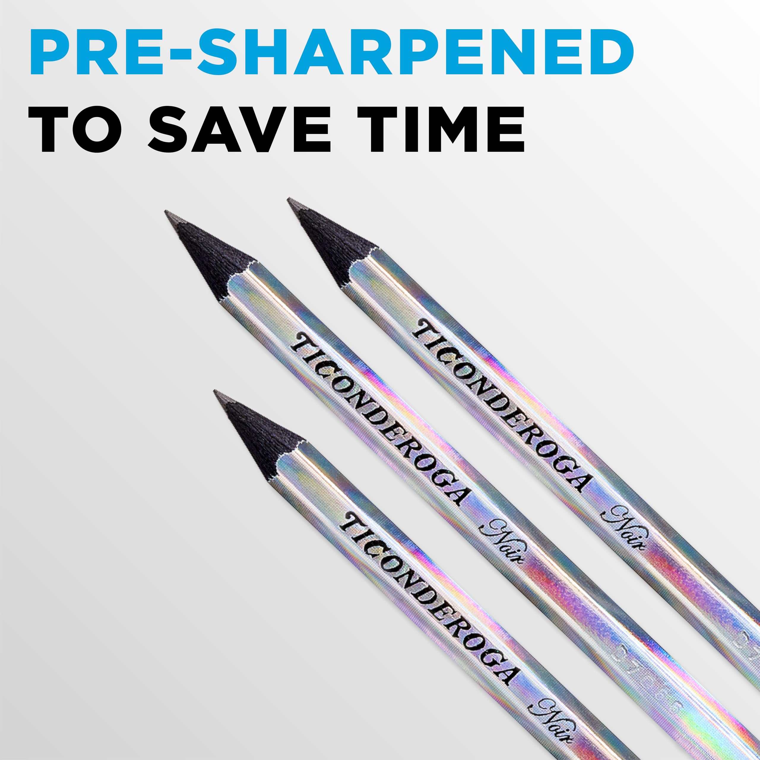 Ticonderoga Noir Black Wood-Cased #2 Pencils, Holographic Design, 12 Count - Image 5