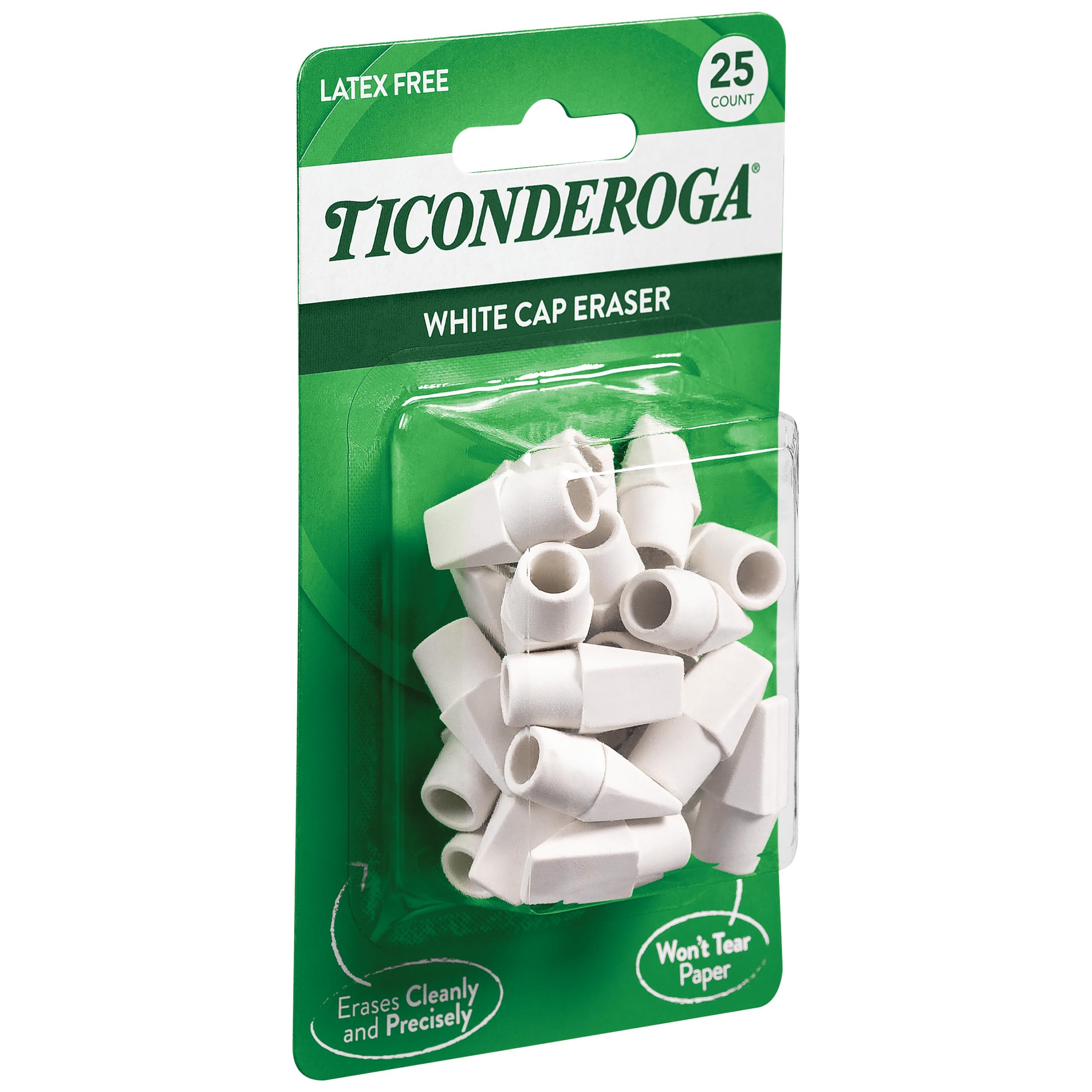 Ticonderoga Pencil Cap Erasers, White, 25 Count, 6 Packs (X38025) - Image 5