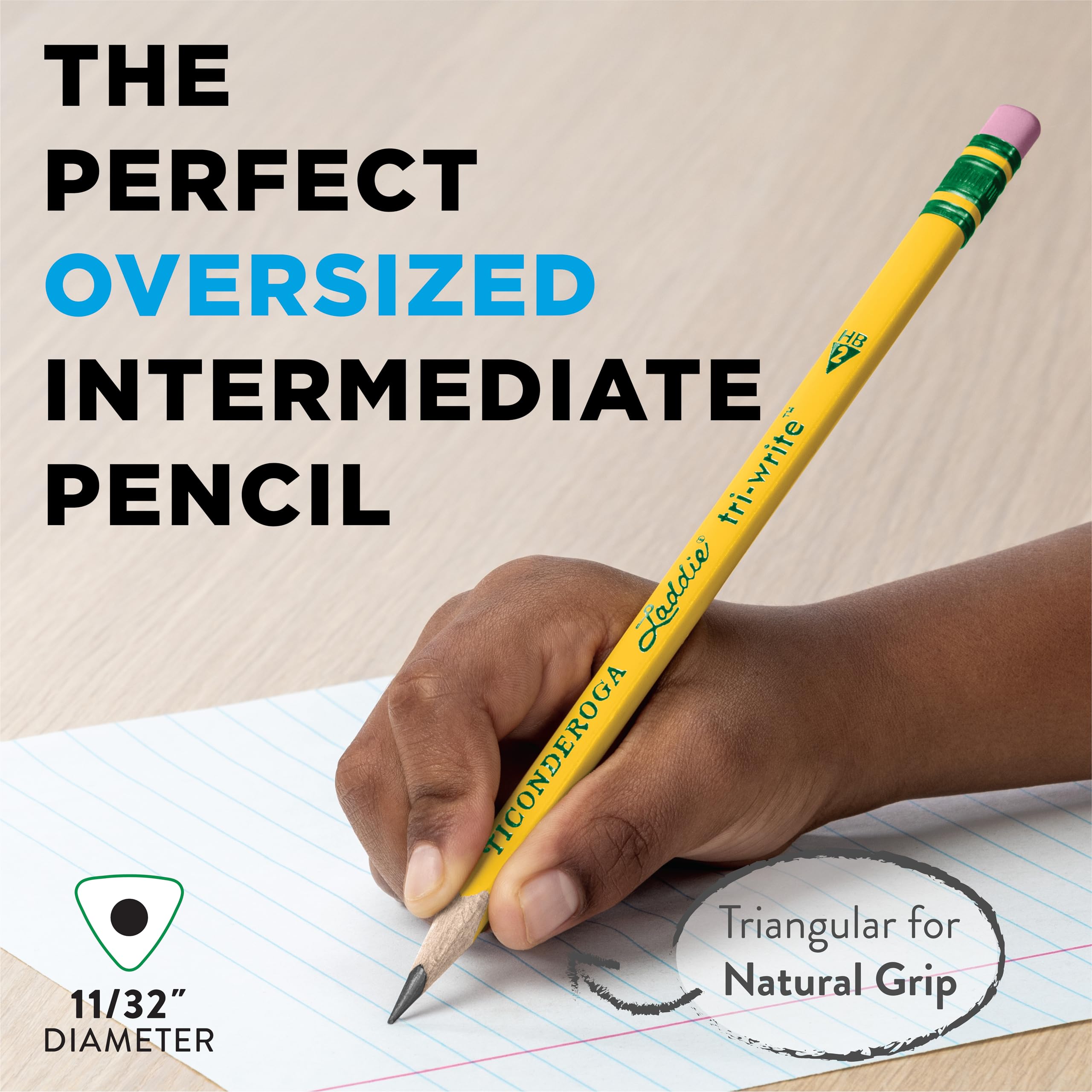 Ticonderoga PENCIL LADDIE TRI-WRITE W/ERASER PACK OF 36 - Image 3