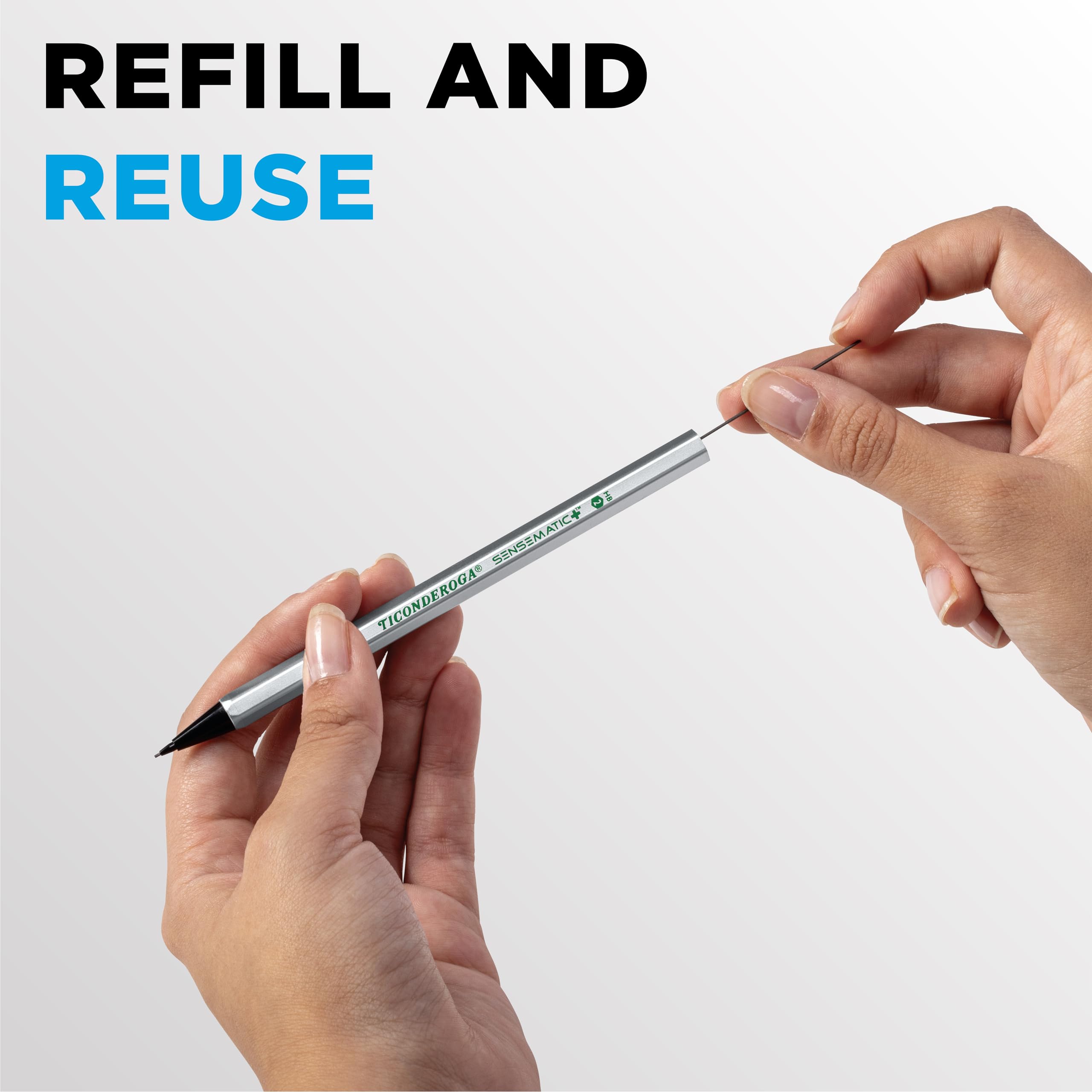 Ticonderoga Sensematic Mechanical Pencil, 0.7mm Lead, Silver, 2 Count - Image 5