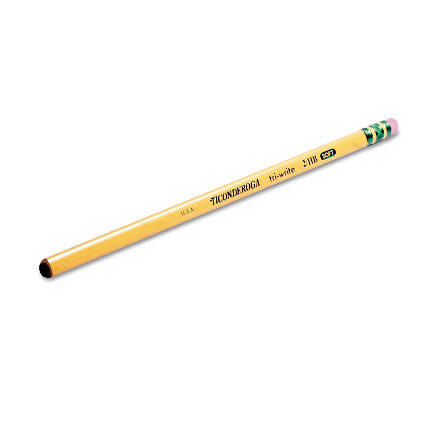 Ticonderoga Tri-Write Wood-Cased Pencils, 2HB Soft, Yellow, 12 Count - Image 4