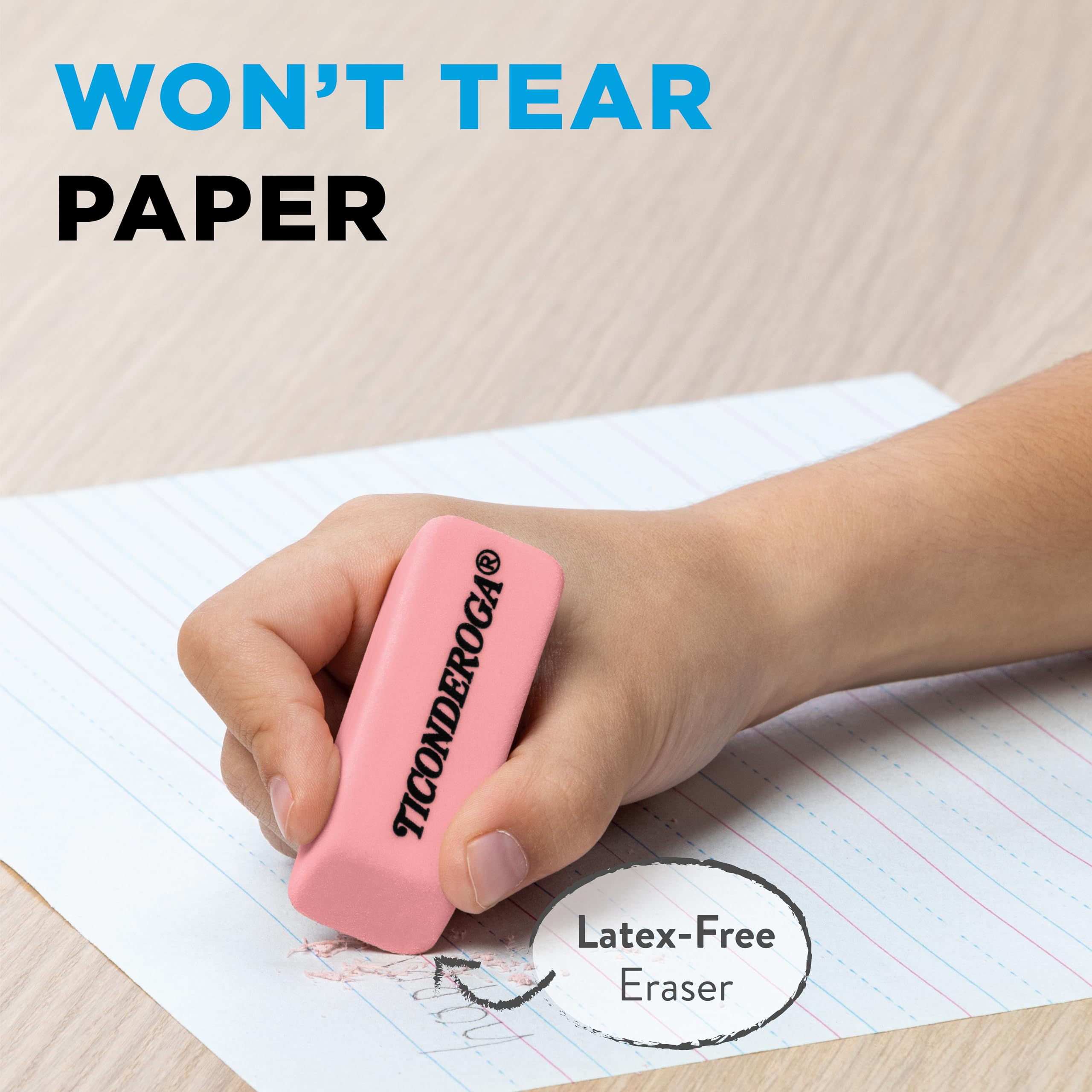 Ticonderoga Wedge Erasers, Pink, 5/Pack - Image 4