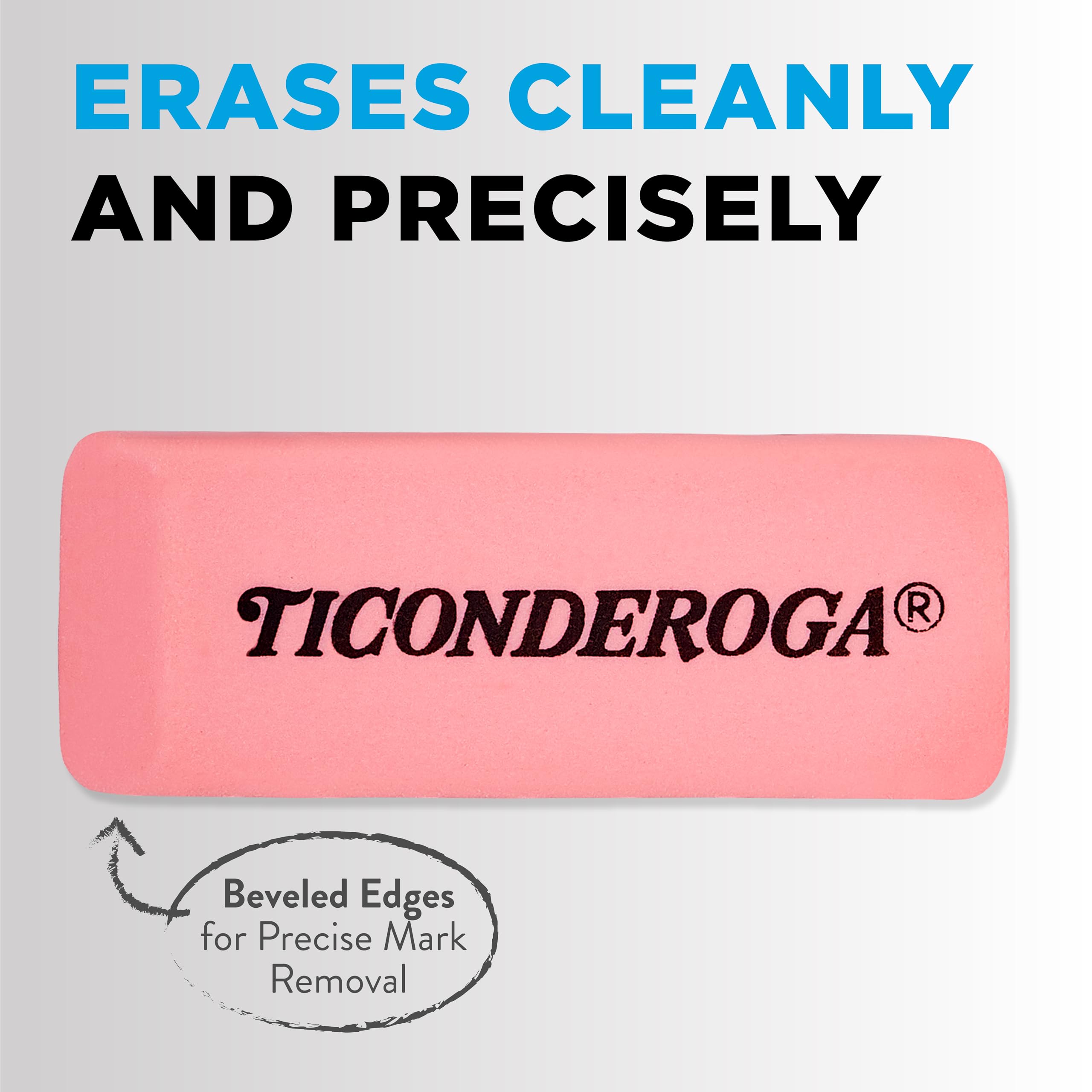 Ticonderoga Wedge Erasers, Pink, 5/Pack - Image 6