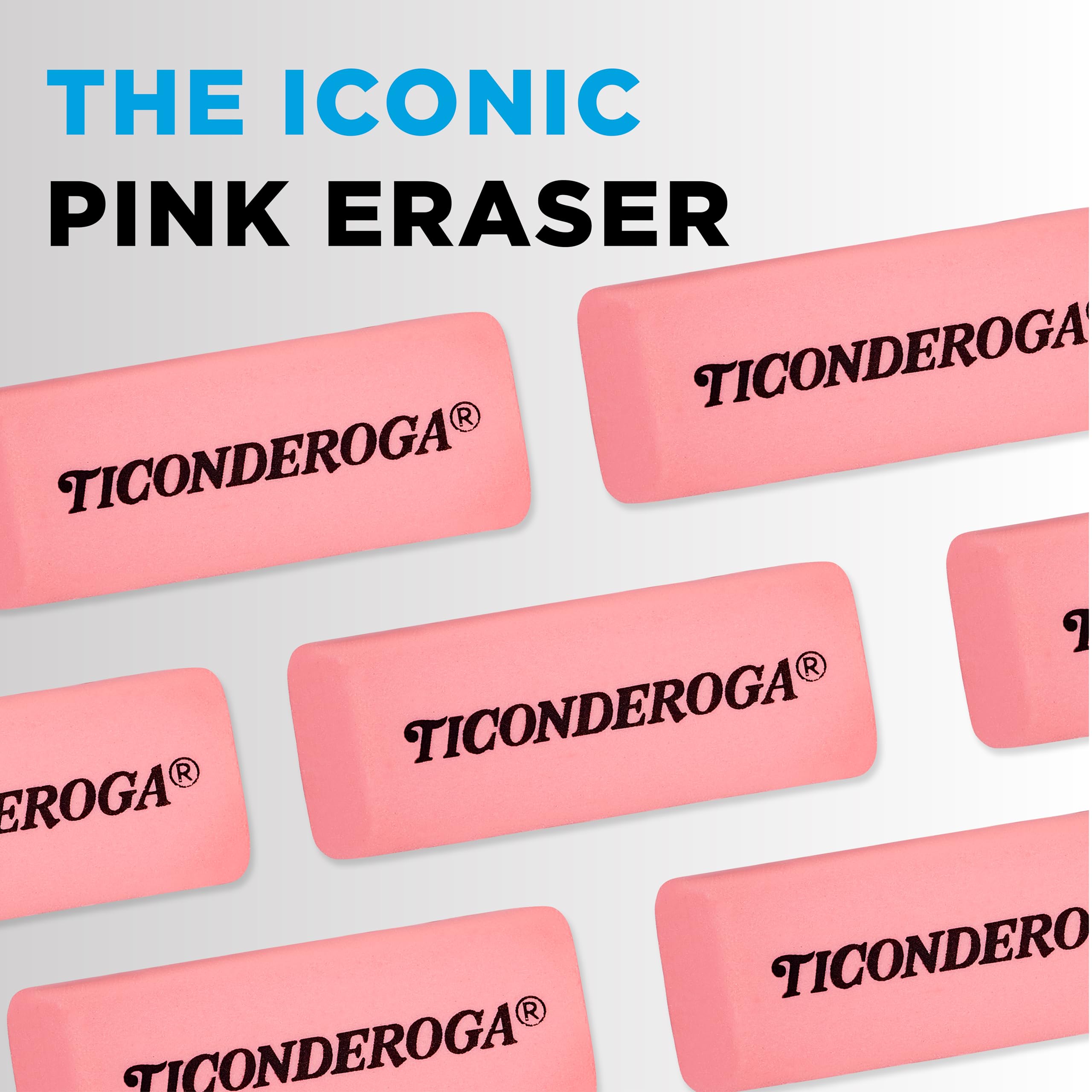 Ticonderoga Wedge Erasers, Pink, 5/Pack - Image 7