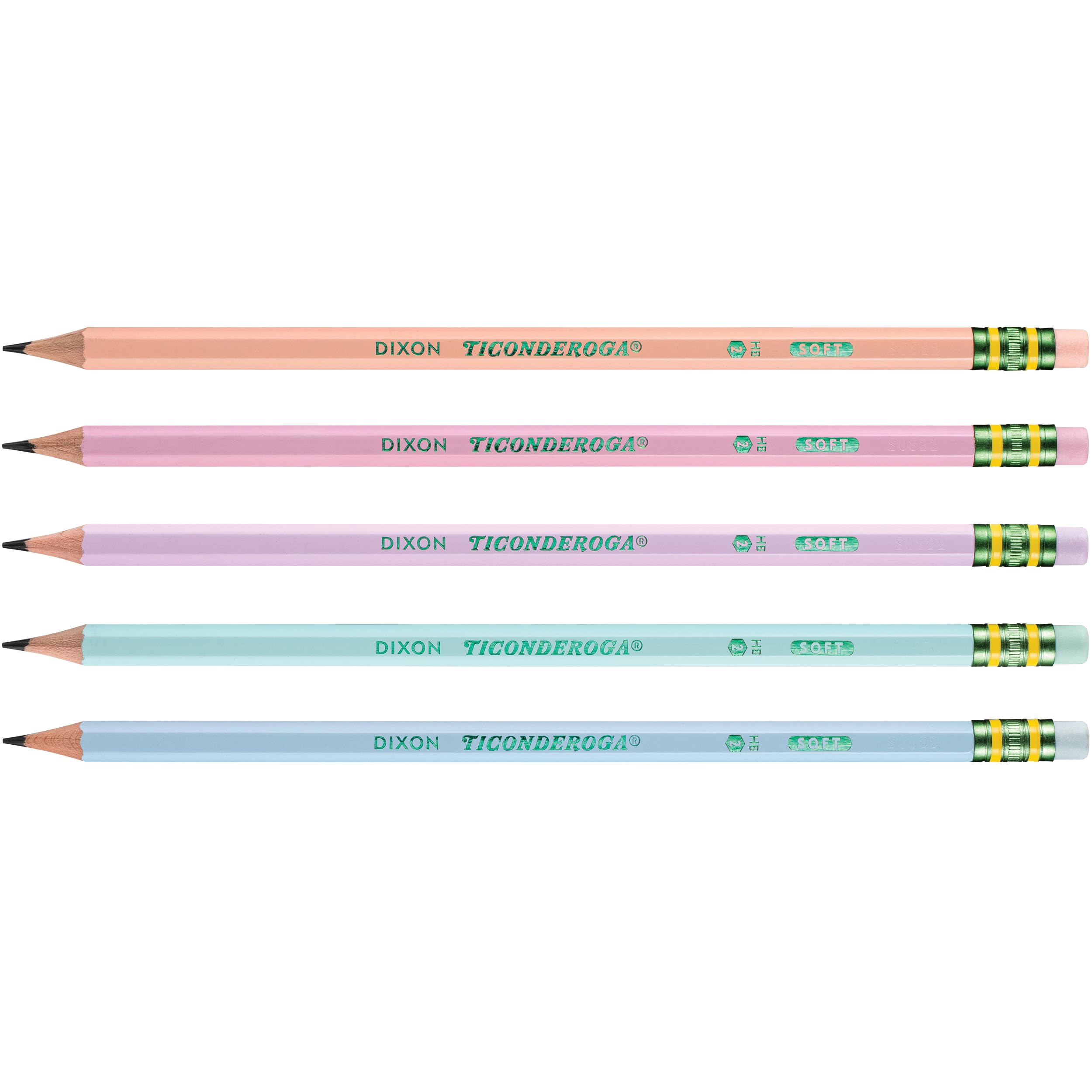 Ticonderoga Wood-Cased Pencils, Pre-Sharpened, 2 HB Soft, Pastel Colors, 150 Count - Image 3