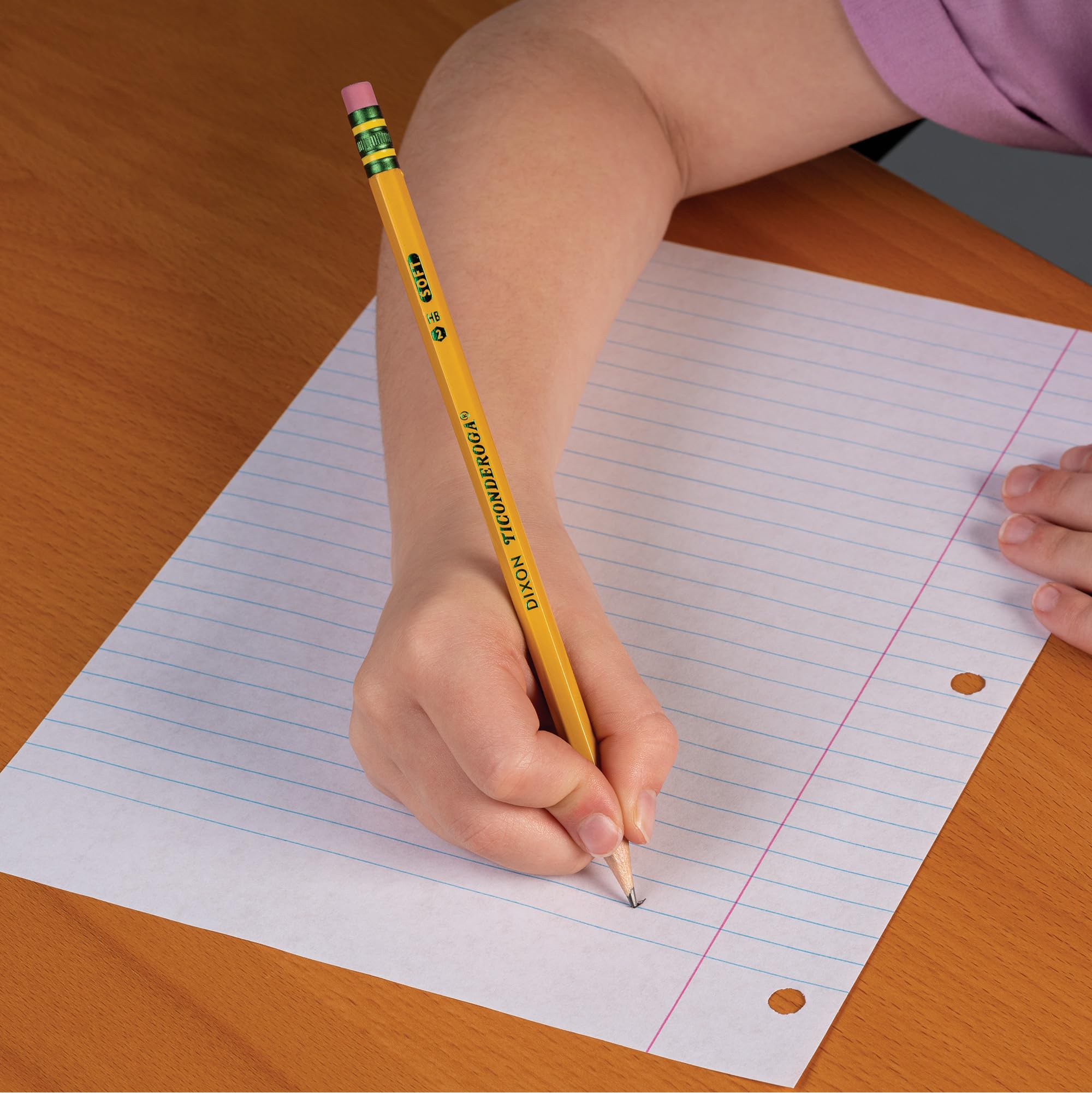 Ticonderoga Wood-Cased Pencils, Unsharpened, 2 HB Soft, Yellow, 12 Count - Image 6