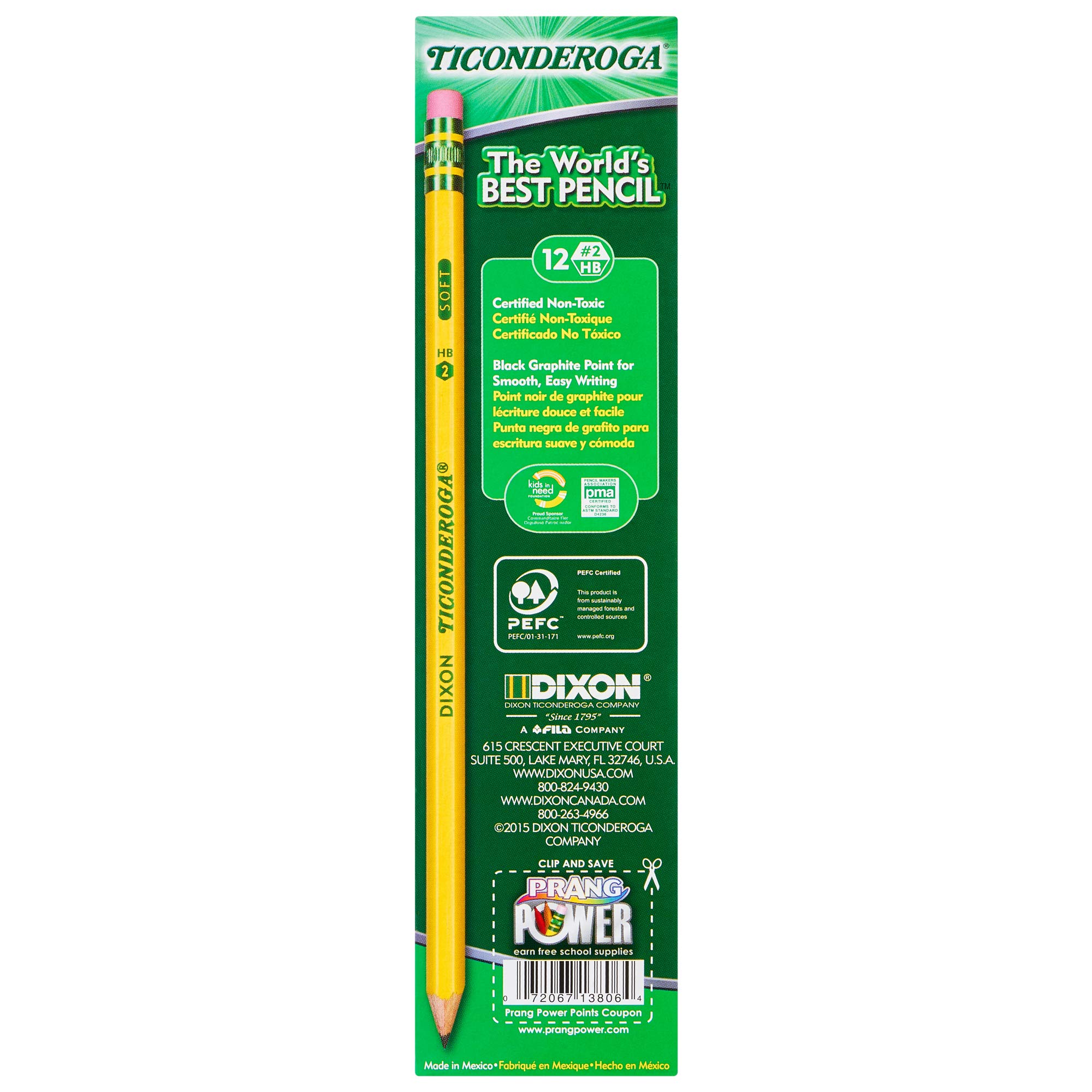 TICONDEROGA Woodcase Pencils with Erasers, 6 Pre-Sharpened Boxes of 12, 72 Pencils Total (13806SP) - Image 3