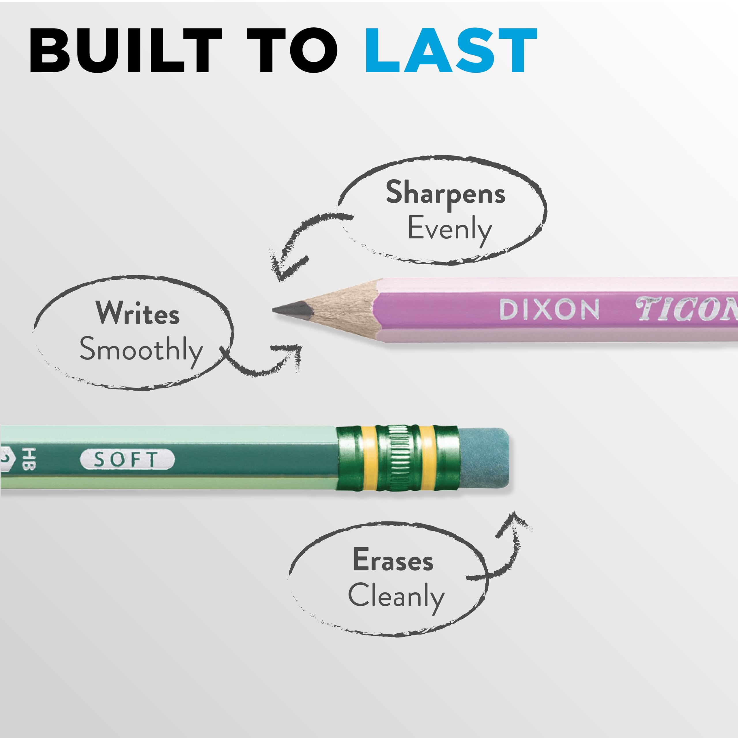 Ticonderoga X13910 Striped Wood-Cased Pencils, 2 HB Soft, Pre-Sharpened, 10 Count, Assorted Colors - Image 4